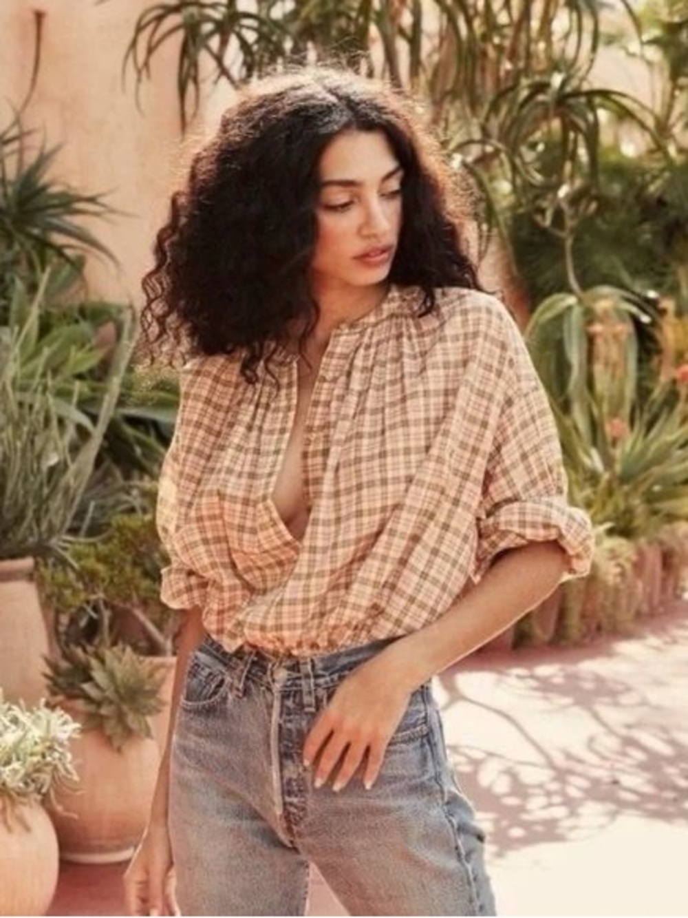 Doen Jane Blouse In Austen Plaid